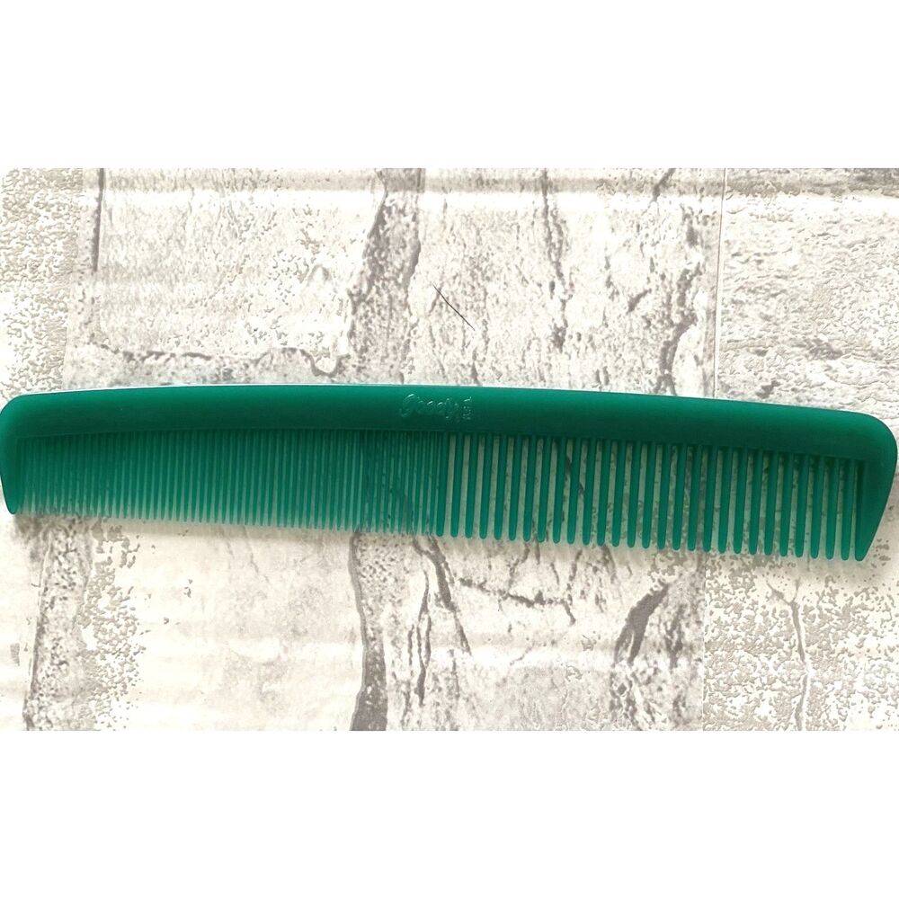 Vintage Goody Made in USA Green Retro Groovy Prop Old School Pocket Hair Comb 7"